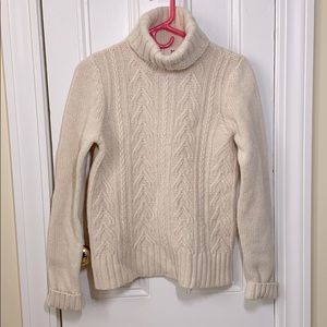 Cream Wool Anthropologie Turtleneck Sweater